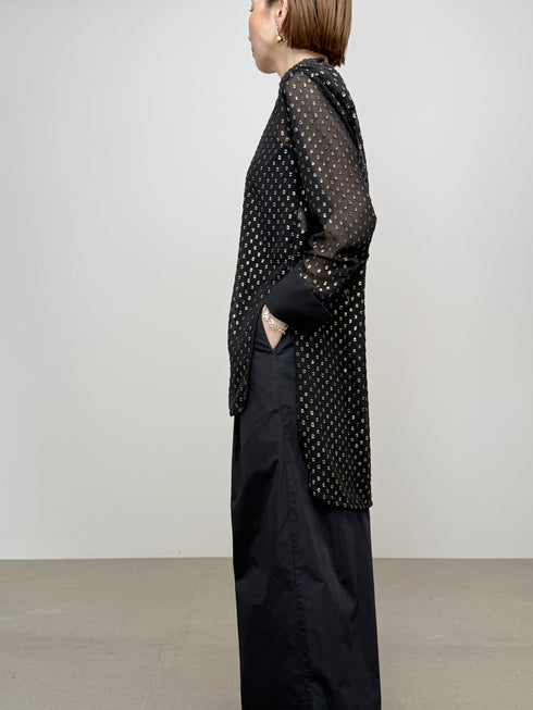 sheer dot dress shirt