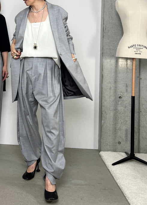 1052. silk wool shawl collar jacket