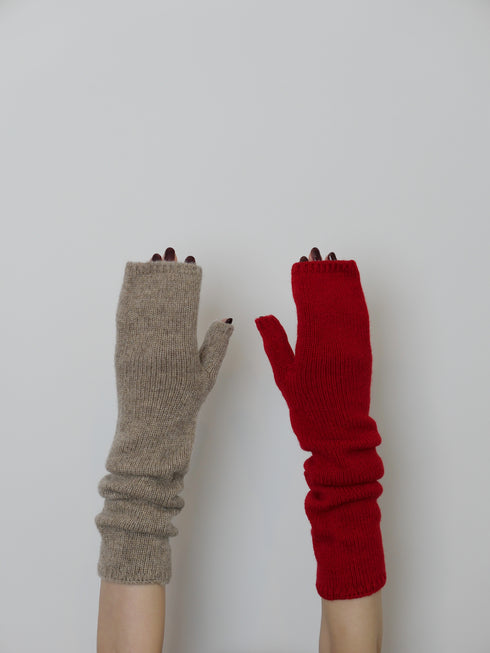 1217. light cashmere open-tip mittens(予約商品)