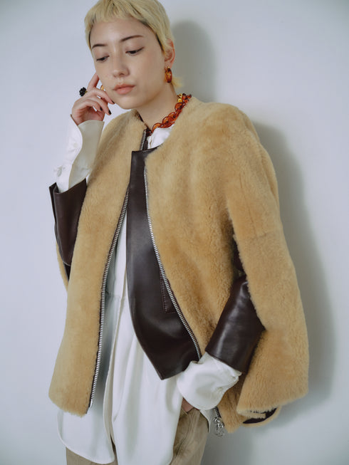 1201. Elise shearling cape jacket(予約商品)※ギフトあり