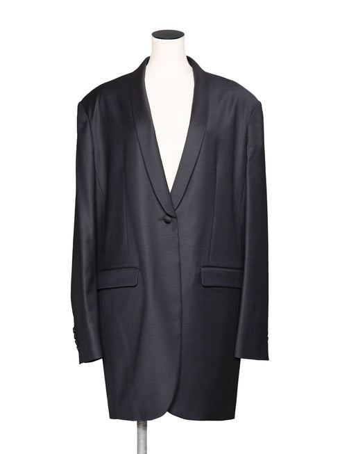 silk wool shawl collar jacket