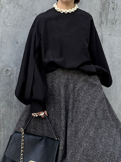 sheer volume sleeve blouse