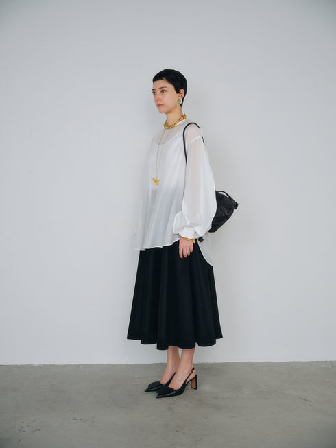 sheer volume sleeve blouse