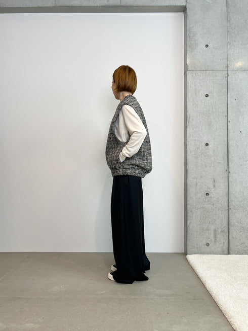 egg zip vest(wool tweed)