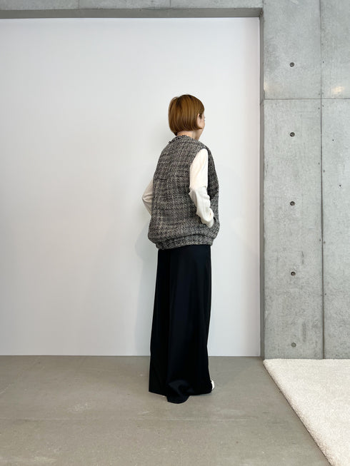 egg zip vest(wool tweed)