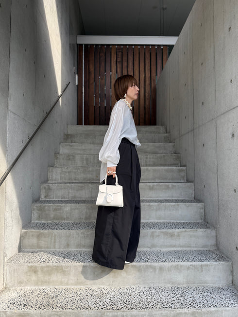 sheer volume sleeve blouse