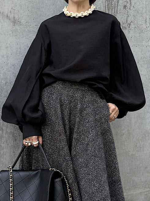 sheer volume sleeve blouse