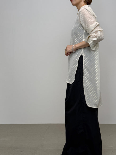 sheer dot dress shirt