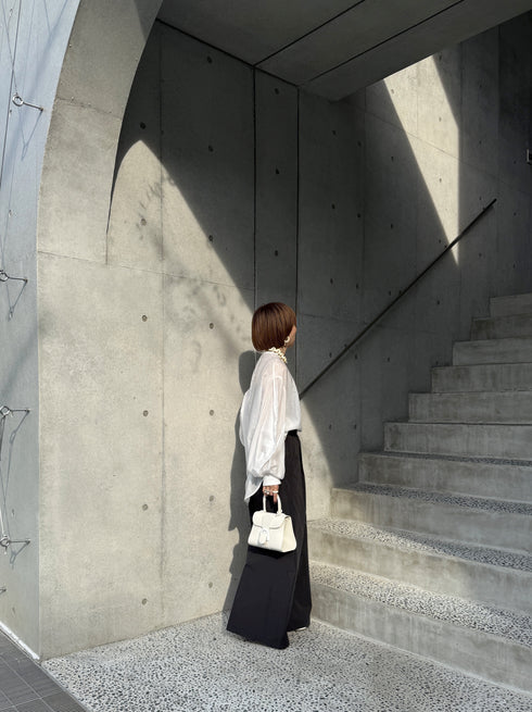 sheer volume sleeve blouse