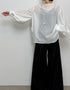 sheer volume sleeve blouse