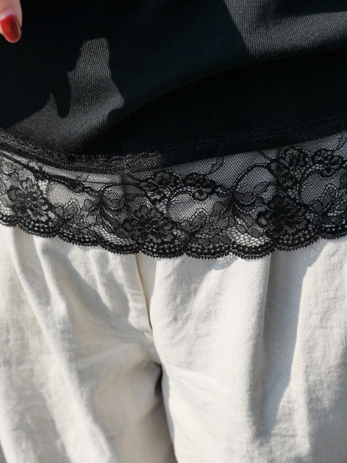 "NEW" lace trim tee(予約商品)