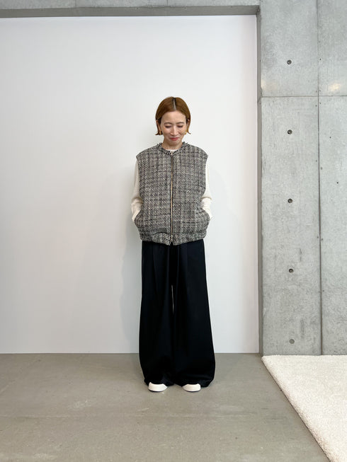 egg zip vest(wool tweed)