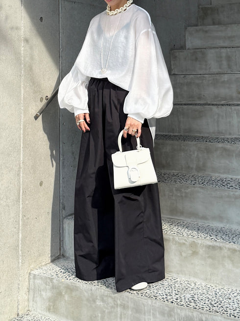 sheer volume sleeve blouse