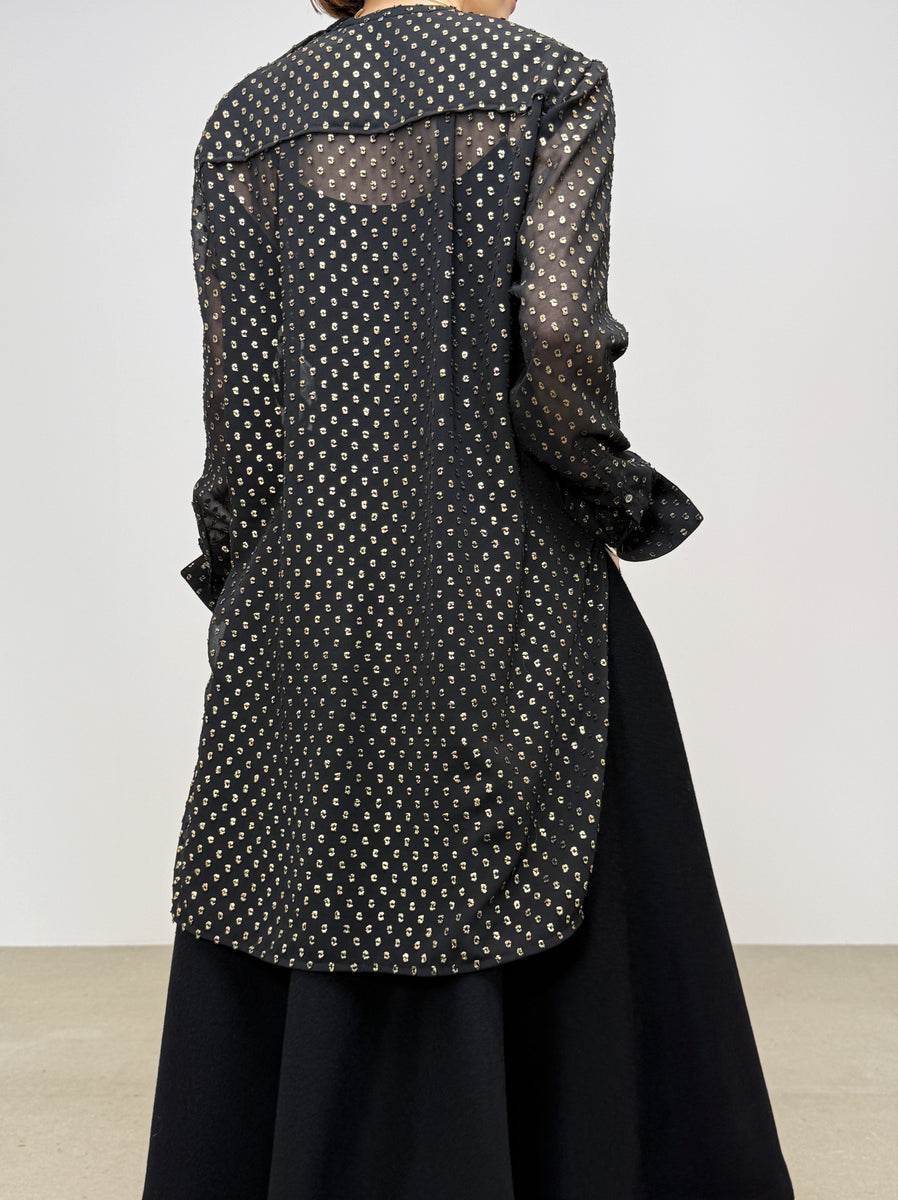 chieko ＋　チエコプラス　シアードットドレスシャツ sheer dot dress shirt｜CHIEKO+(チエコプラス)公式通販