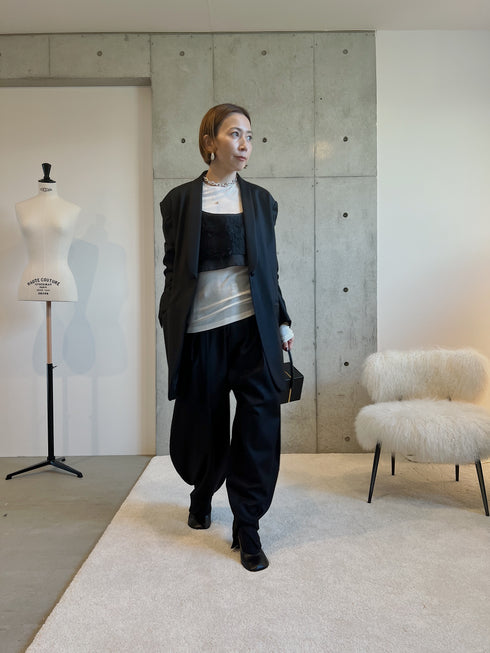 1052. silk wool shawl collar jacket