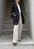 1052. silk wool shawl collar jacket