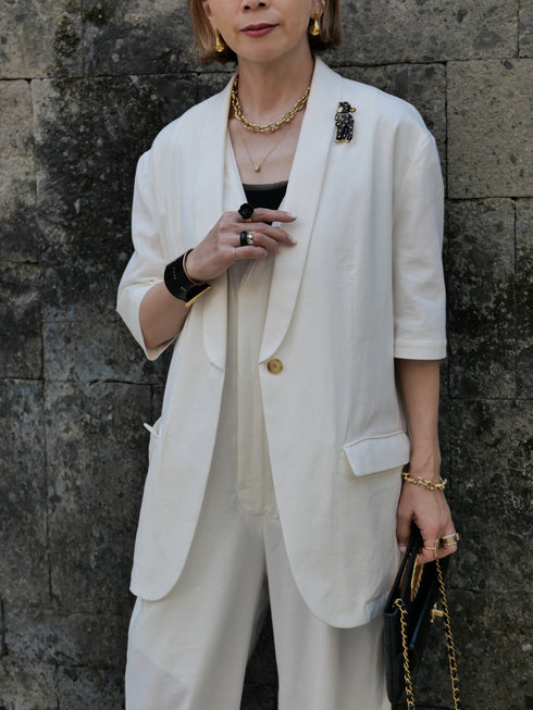 1226. cotton cashmere shawl collar jacket(先行予約)