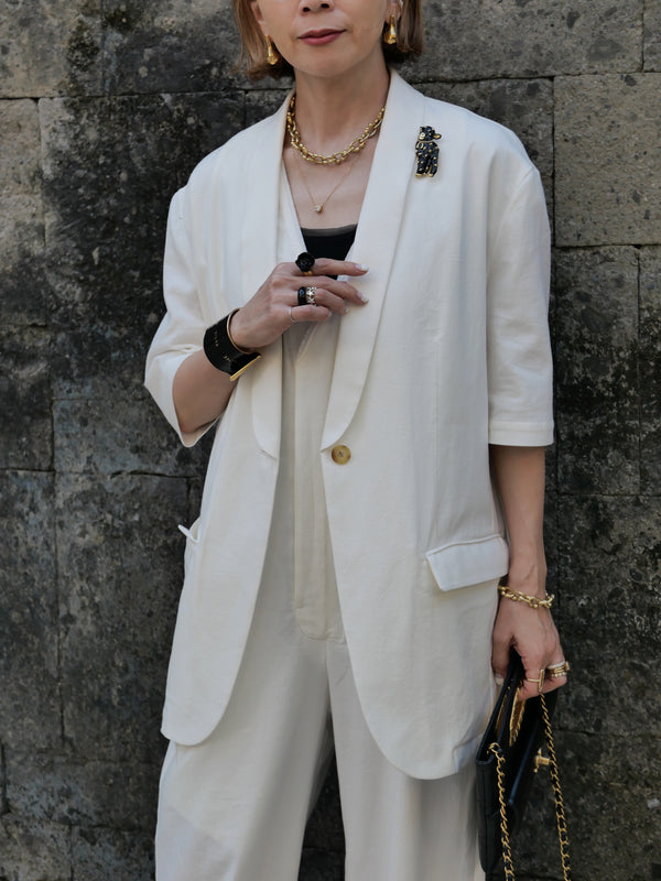 1226. cotton cashmere shawl collar jacket(先行予約)
