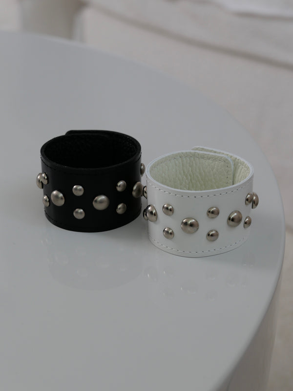 524. studs leather bangle