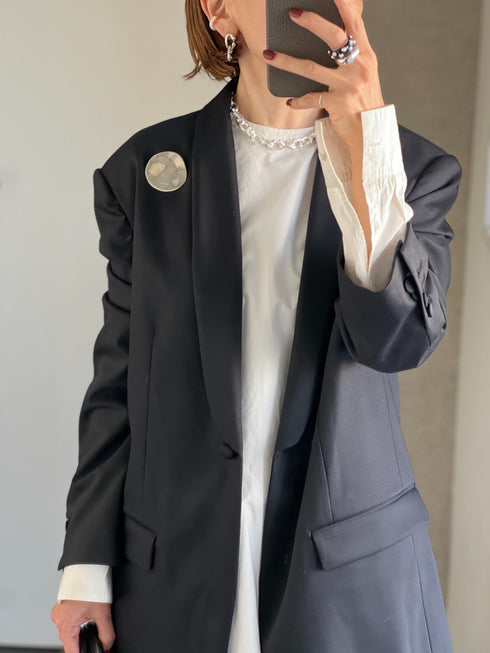 silk wool shawl collar jacket