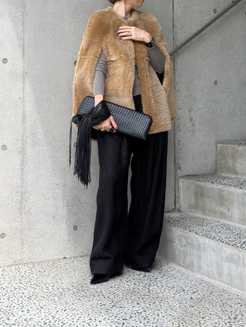 1201. Elise shearling cape jacket(予約商品)※ギフトあり