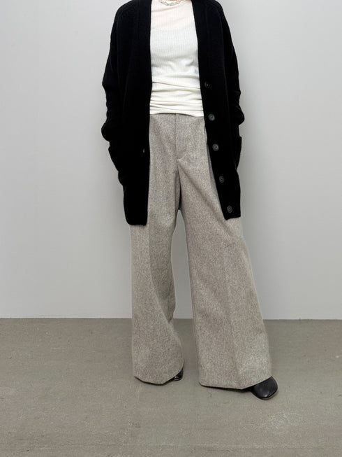 3piece - flannel wide slacks