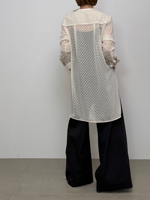 sheer dot dress shirt