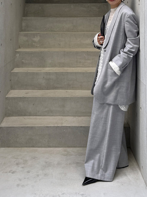 1052. silk wool shawl collar jacket