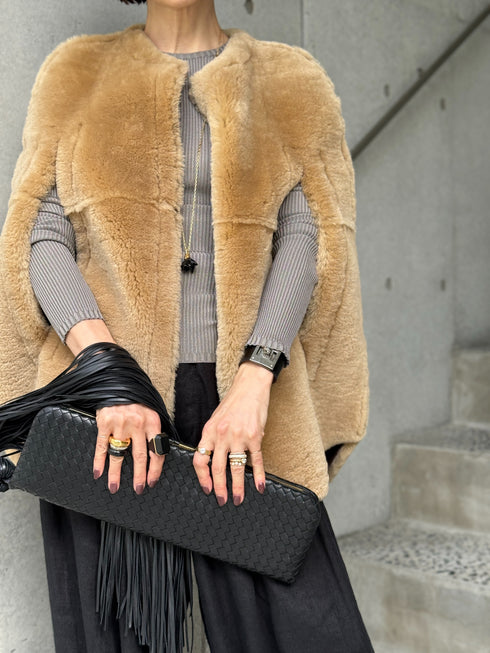 1201. Elise shearling cape jacket(予約商品)※ギフトあり