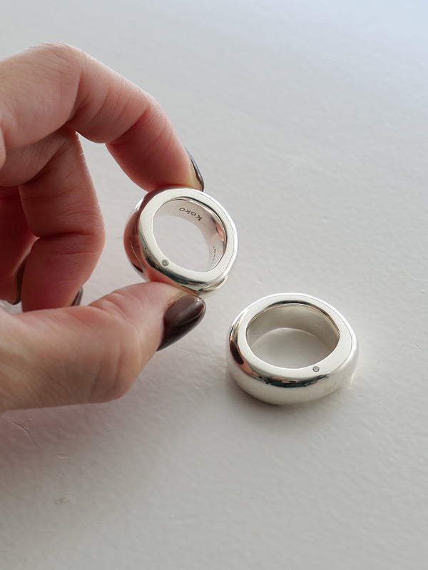 "NEW" middle ring 925 - one diamond(オーダー品)