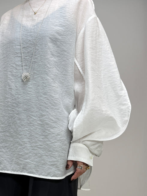 sheer volume sleeve blouse
