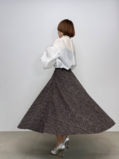 sheer volume sleeve blouse