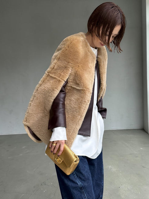 1201. Elise shearling cape jacket(予約商品)※ギフトあり