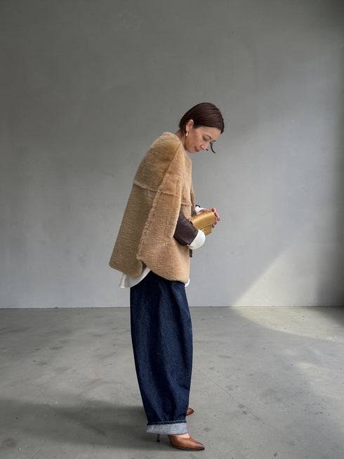 1201. Elise shearling cape jacket(予約商品)※ギフトあり