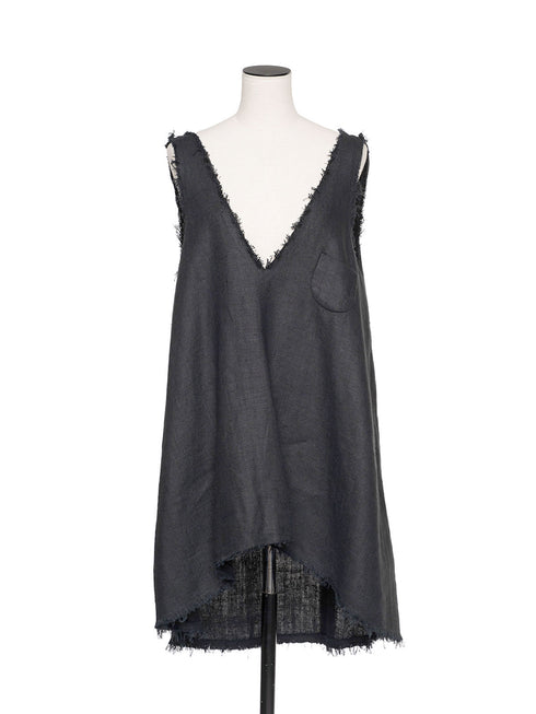1099. rich linen fringe tank(予約商品)
