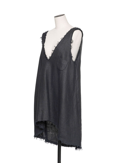 1099. rich linen fringe tank(予約商品)