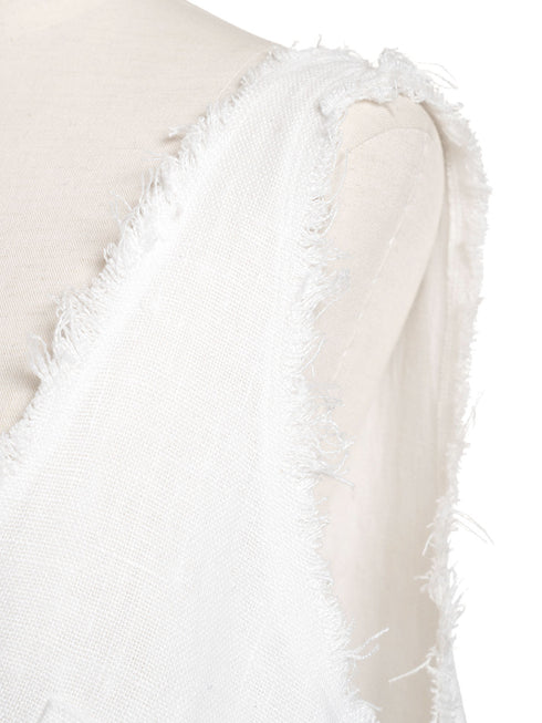 1099. rich linen fringe tank(予約商品)