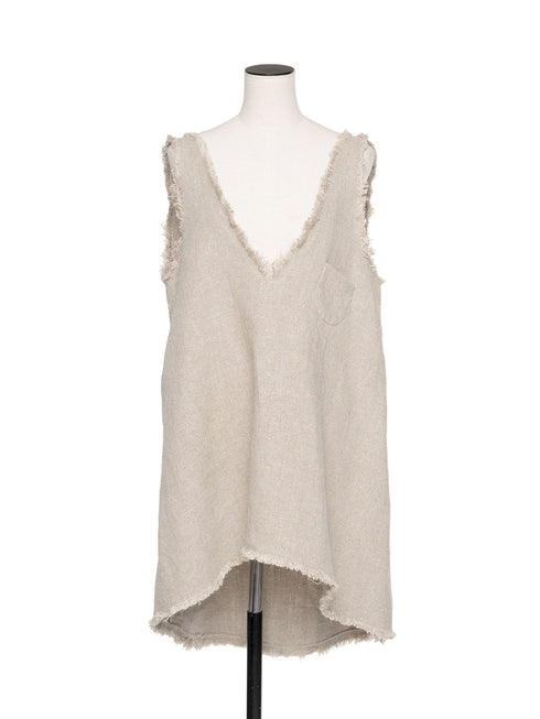 1099. rich linen fringe tank(予約商品)