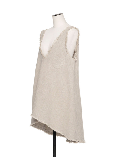 1099. rich linen fringe tank(予約商品)