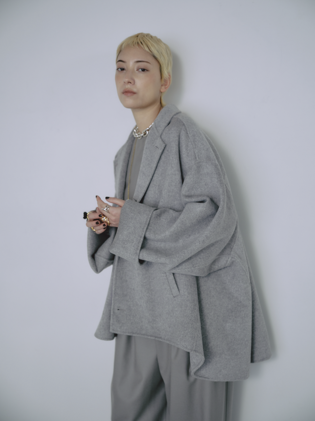 【新品】CHIEKO+ flannel wrap coat グレー36サイズ OUTER｜CHIEKO+(チエコプラス)公式通販